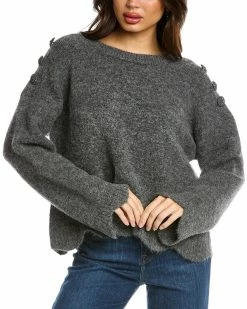 Outlet 💯 women Elie Tahari Dropped-Shoulder Alpaca-Blend Sweater 🧨