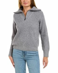 New 💯 women Elie Tahari Oversized 1/2-Zip Cashmere Sweater 😉