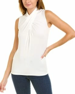 Outlet ✨ women Elie Tahari Sleeveless Draped High Neck Top 🧨