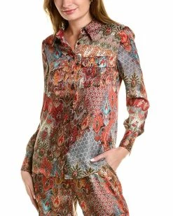 Coupon 🧨 women Elie Tahari Paisley Utility 👕 Shirt 🛒