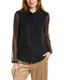 Best reviews of 🥰 women Elie Tahari Layered Silk 👕 Shirt 😍