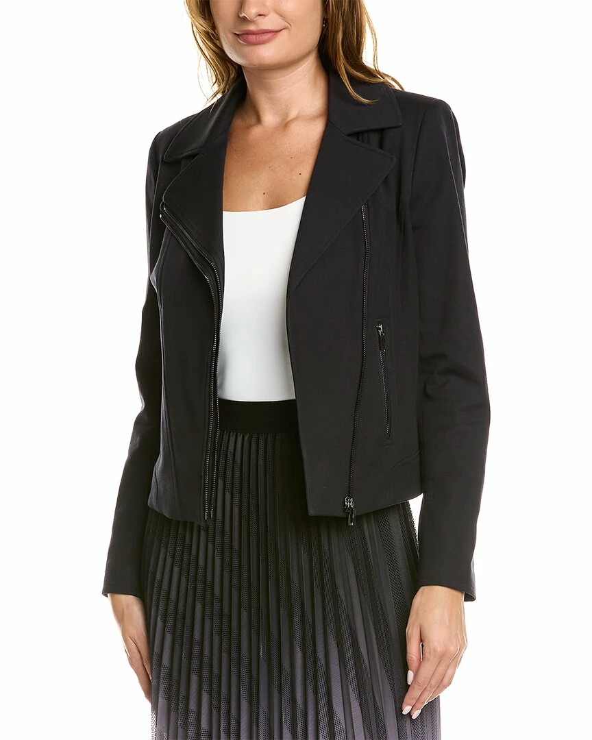 Outlet 🔥 women Elie Tahari Stretch Moto Jacket 😀