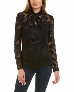 Budget 👍 women Elie Tahari Mock Neck Lace Top ✔️