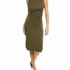 New ⭐ women Elie Tahari Ruched Midi 👗 Dress 🤩