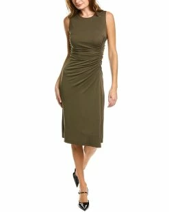 New ⭐ women Elie Tahari Ruched Midi 👗 Dress 🤩