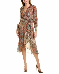 Buy 👍 women Elie Tahari Paisley Wrap 👗 Dress 😍