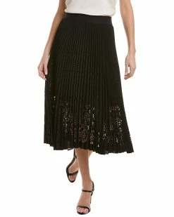 Promo 🛒 women Elie Tahari Laser-Cut Midi 👗 Skirt ✨