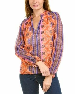 Best reviews of 🎉 women Elie Tahari Crinkle Bali Silk 👚 Shirt 💯