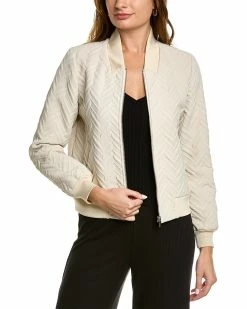 Flash Sale 👍 women Elie Tahari Jacquard Bomber Jacket ⌛