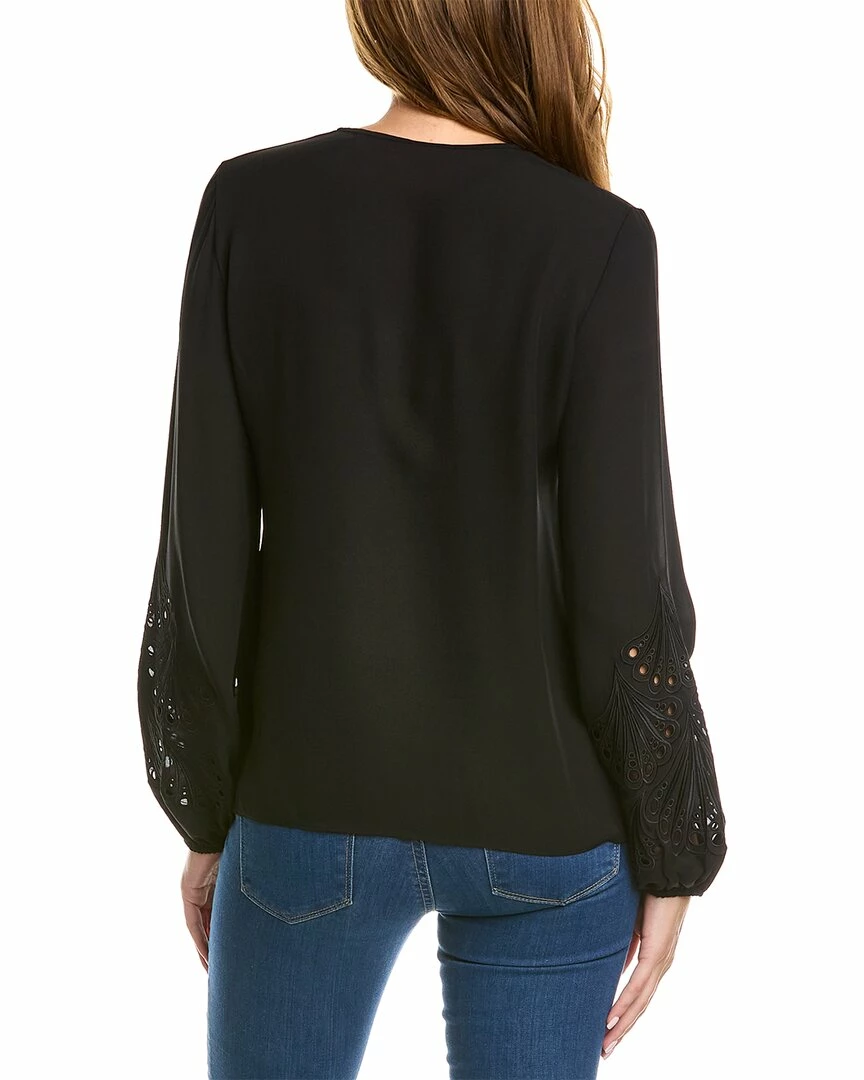 Outlet ✨ women Elie Tahari Embroidered Silk 👚 Shirt 😉 - Image 2