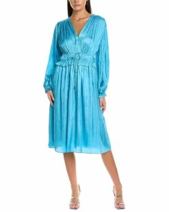 Budget 😍 women Elie Tahari Gathered Midi 👗 Dress ❤️