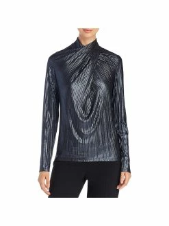 Best deal 👏 Elie Tahari 👩 Womens Knit Metallic Top 🤩