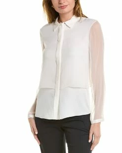Deals 😀 women Elie Tahari Layered Silk 👚 Shirt 🔥