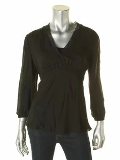 Top 10 💯 Elie Tahari Kacey 👩 Womens Silk Lace Trim Blouse 👏