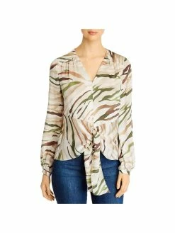 Best Sale 🔔 Elie Tahari Kali 👩 Womens Silk Hi-Low Blouse ⌛