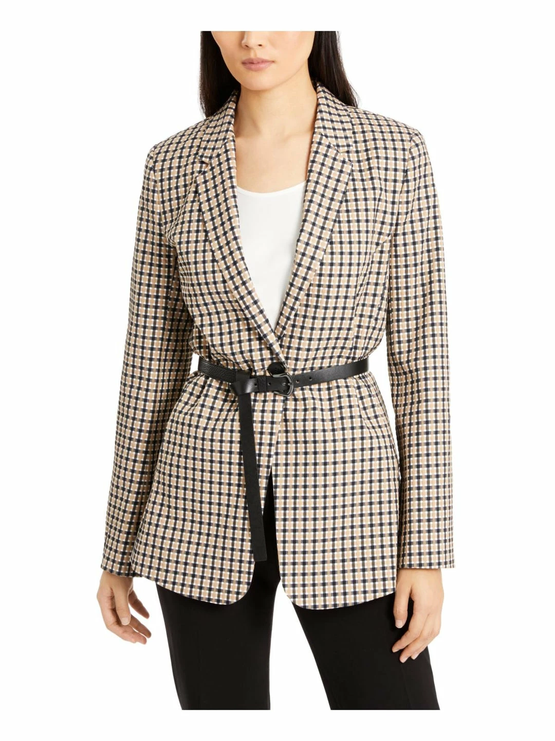 Best Sale 😉 Elie Tahari Bree 👩 Womens Check Print Business Blazer 💯