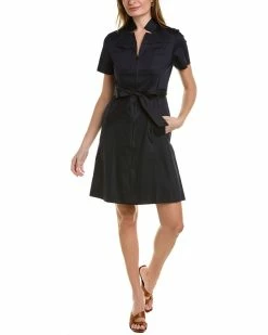 New 🎁 women Elie Tahari Poplin Pocket 👗 Dress ❤️