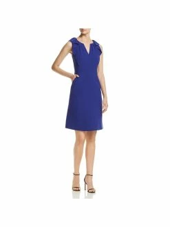 Best Pirce ⭐ Elie Tahari Elleanora 👩 Womens Ruffled Sleeveless Wear to Work 👗 Dress ⌛