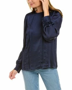 Hot Sale 🎉 women Elie Tahari Balloon Sleeve Scoop Neck Top 👍